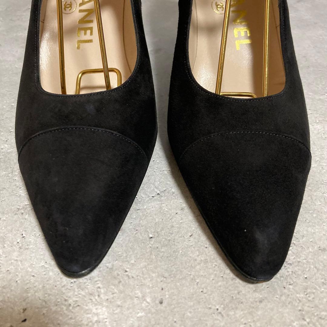 美品　シャネル　CHANEL （37） ダブルストラップ　パンプス　スウェード
