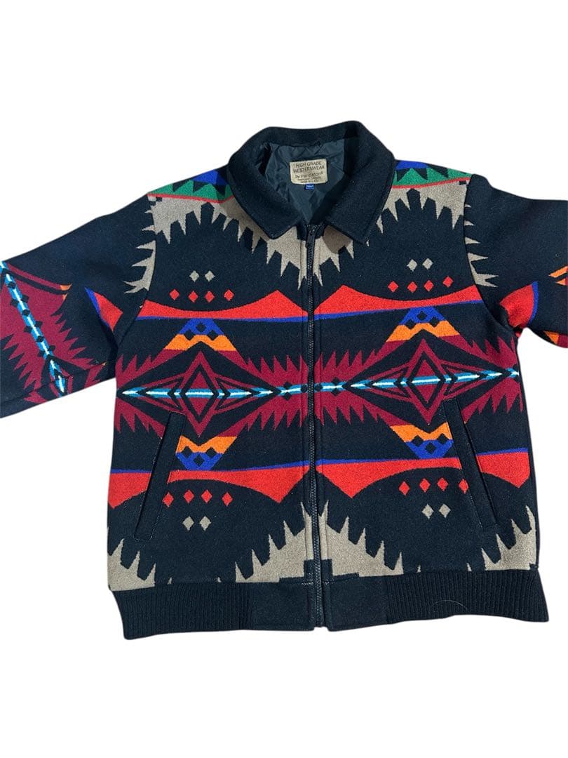 70s 80s USA製 ペンドルトン ネイティブ ジャケット ブラック 美品