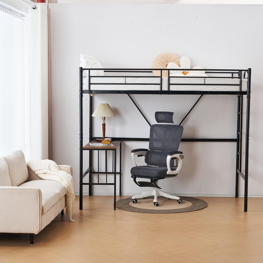 ロフトベッド パイプベッド シングル 木 収納 北欧風 子供部屋スチール