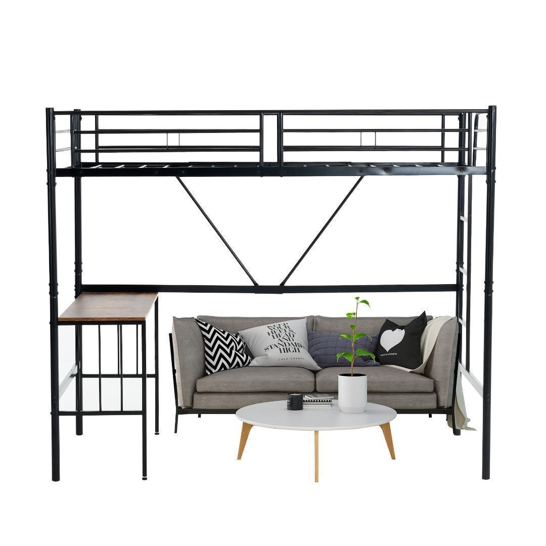 ロフトベッド パイプベッド シングル 木 収納 北欧風 子供部屋スチール