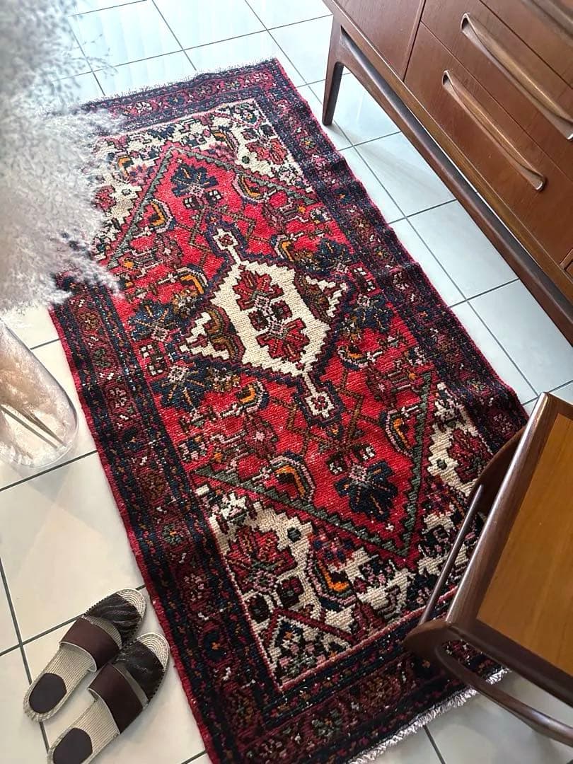 184×92 ヴィンテージラグ　ハマダン製　手織　トライバルラグ