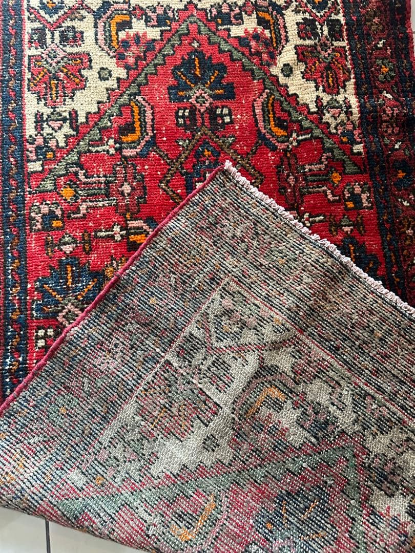 184×92 ヴィンテージラグ　ハマダン製　手織　トライバルラグ