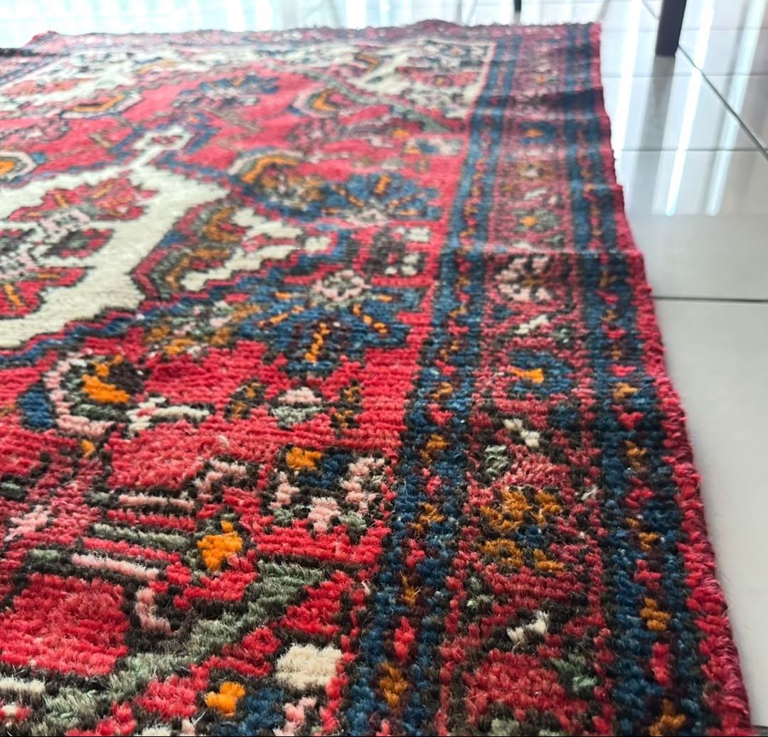 184×92 ヴィンテージラグ　ハマダン製　手織　トライバルラグ