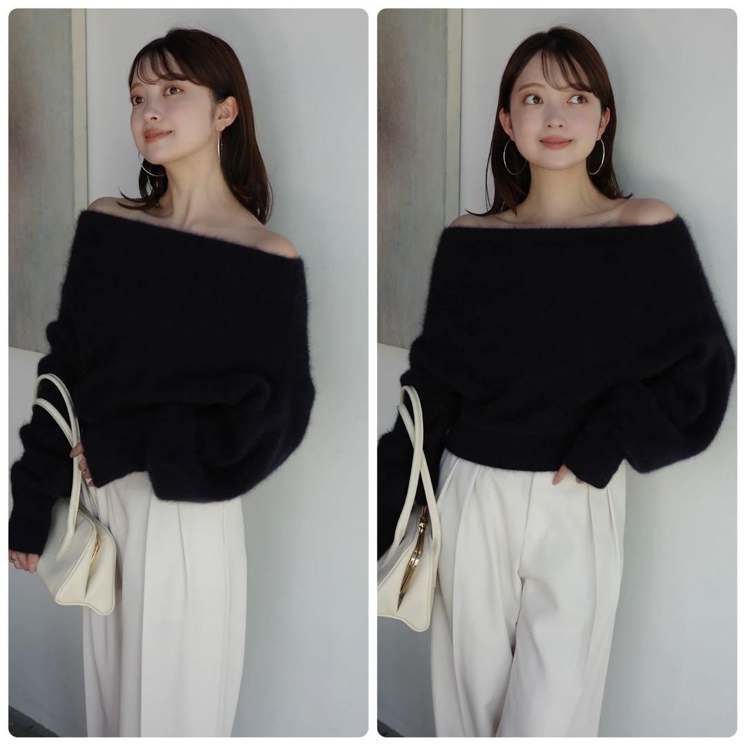 【anuans】25AW 新品　ラクーンフォックスオフショルニットプルオーバー