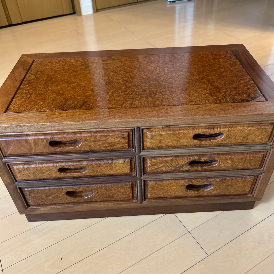 唐木家具　アンティーク　木製 6引き出しタンス ブラウン　チェスト