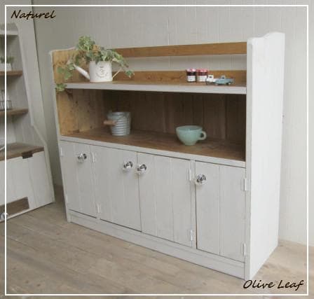 サイズ、デザインオーダー可！4扉ローキャビネット●シャビーブラウン無垢●受注製作