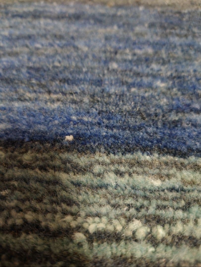 ギャッベ 194✕136 青と緑のグラデーション