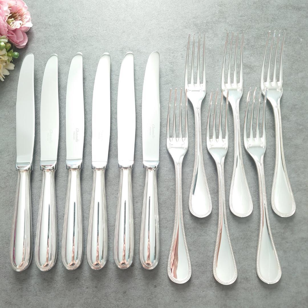 美品 クリストフル パール テーブルナイフ テーブルフォーク 12点