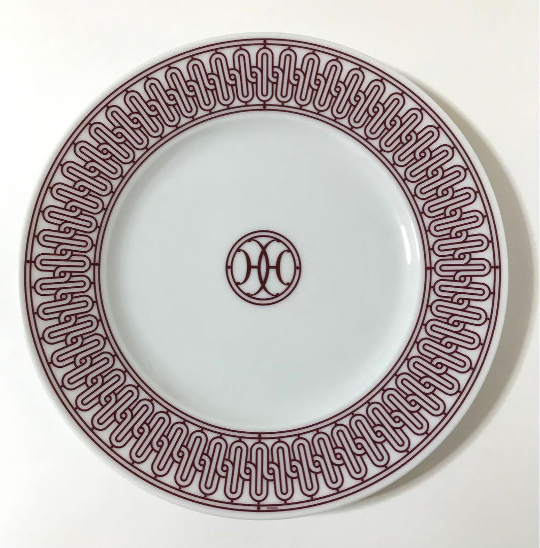 エルメス　Hデコ　デザートプレート　レッド　ルージュ　HERMESお皿洋食器　赤