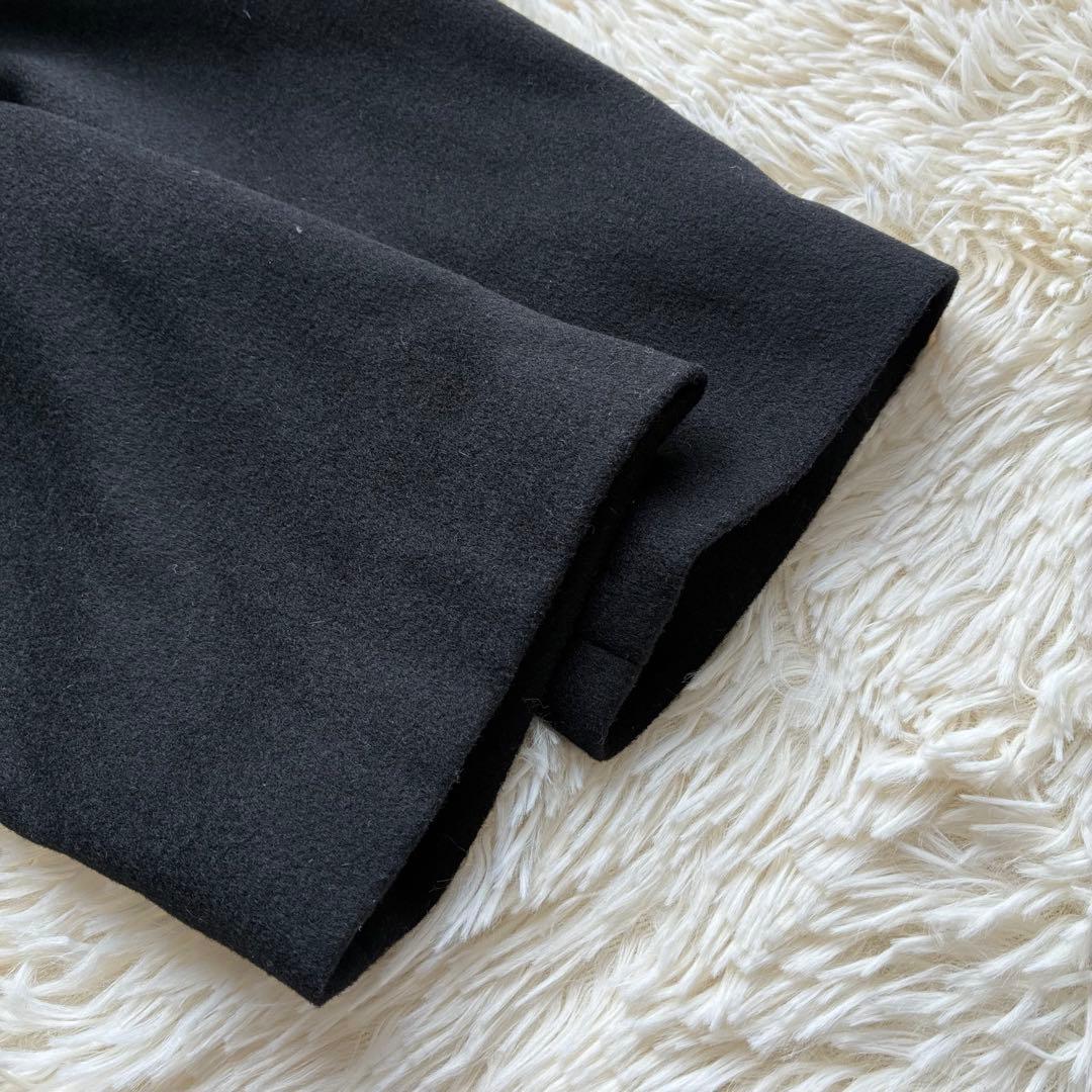 美品大きいサイズ13 フジコウ　カシミヤ　サガフォックス　ロングコート　ブラック