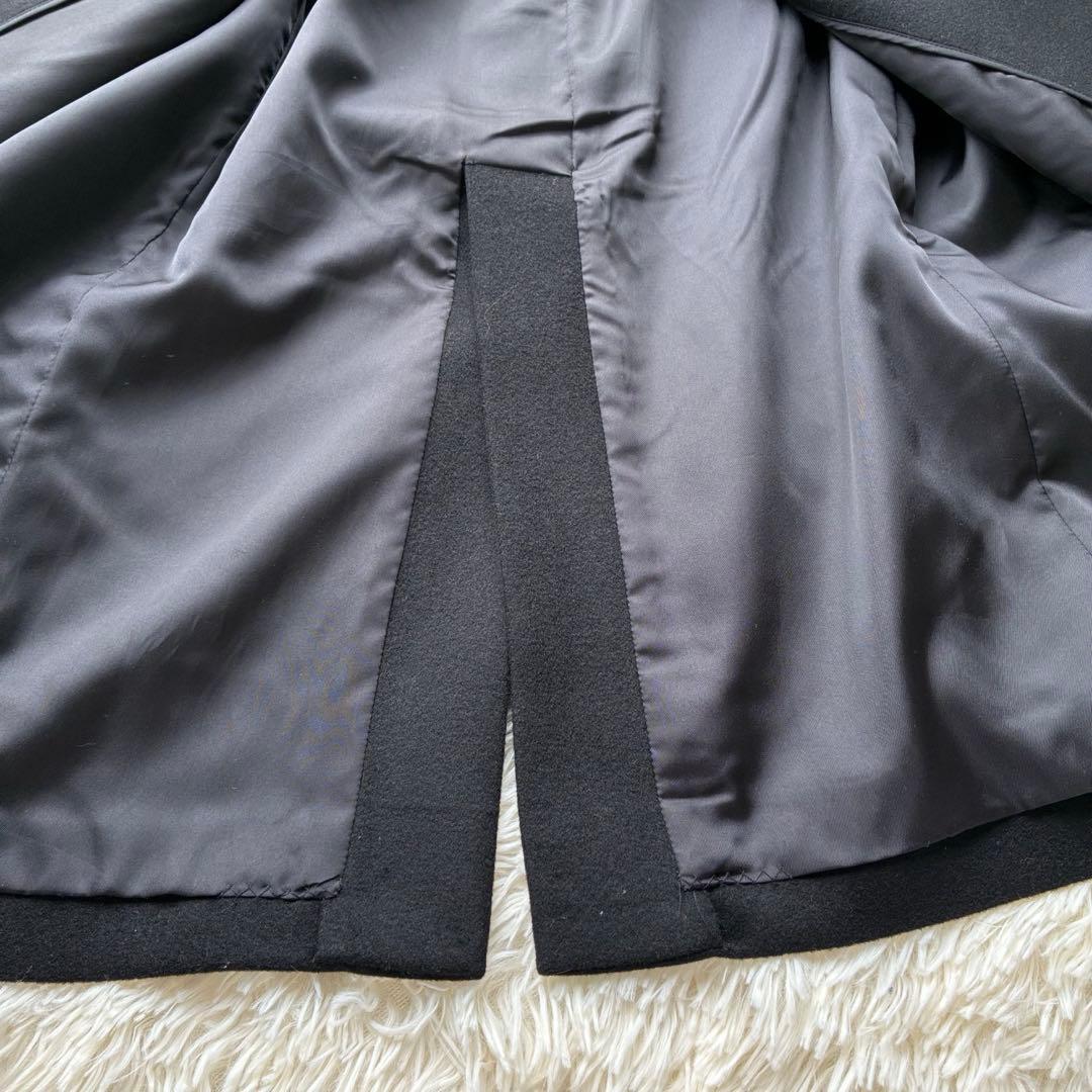 美品大きいサイズ13 フジコウ　カシミヤ　サガフォックス　ロングコート　ブラック