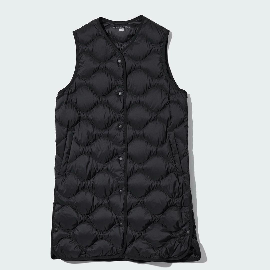 ウルトラライトダウンロングベスト ブラック