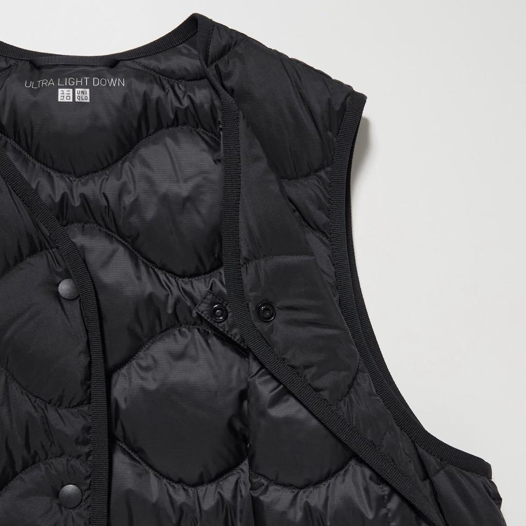 ウルトラライトダウンロングベスト ブラック