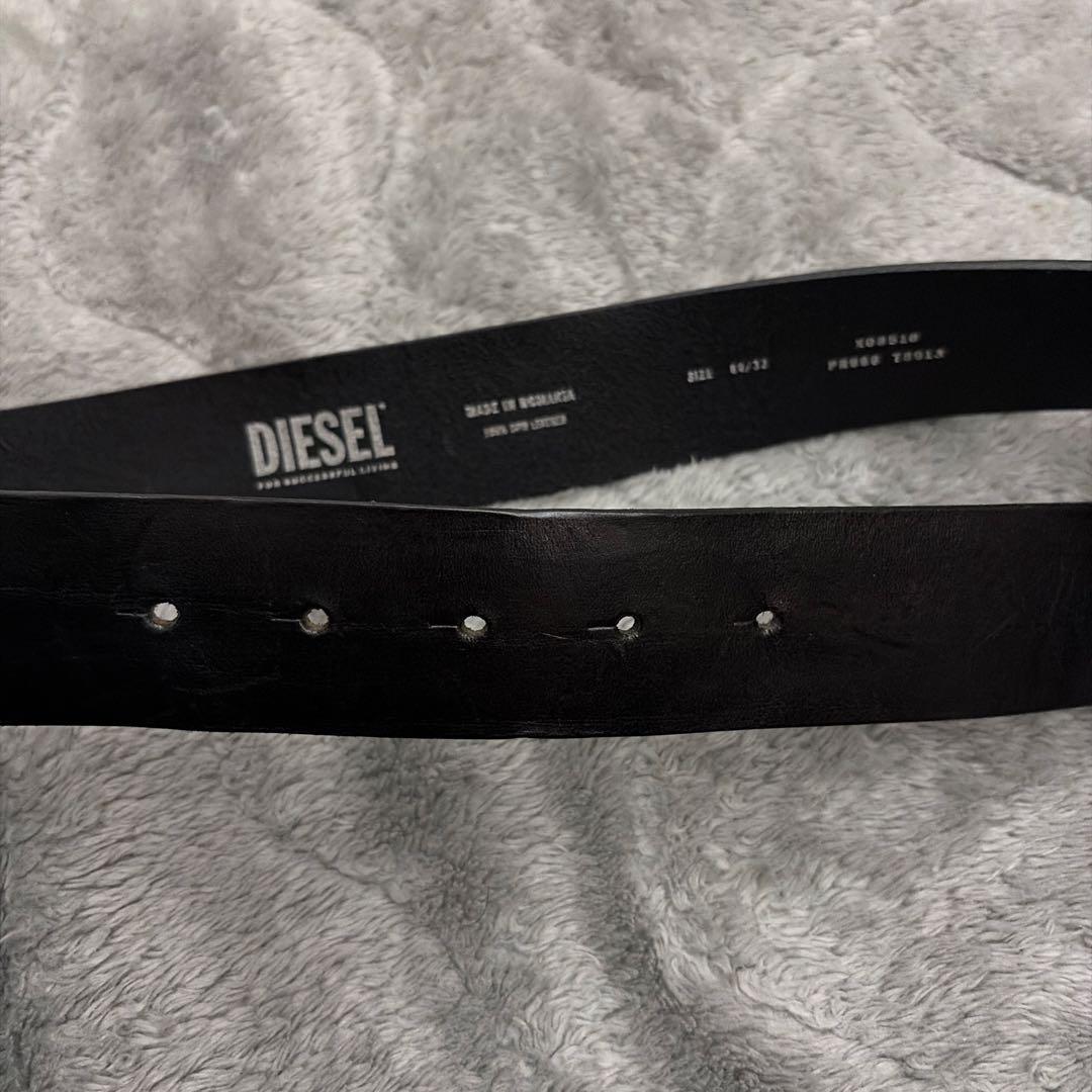 DIESEL ブラックレザーベルト CM 80