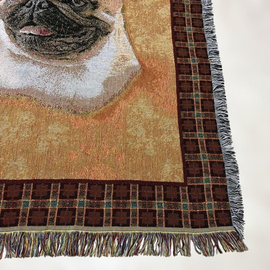 パグ　犬　マルチカバー　ソファカバー　ヴィンテージラグ　150x122