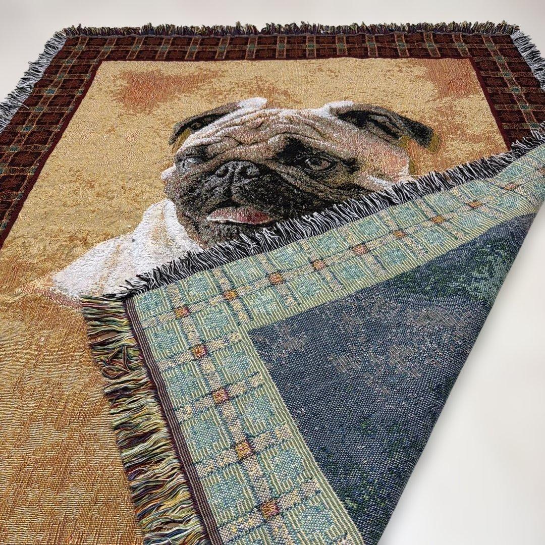 パグ　犬　マルチカバー　ソファカバー　ヴィンテージラグ　150x122