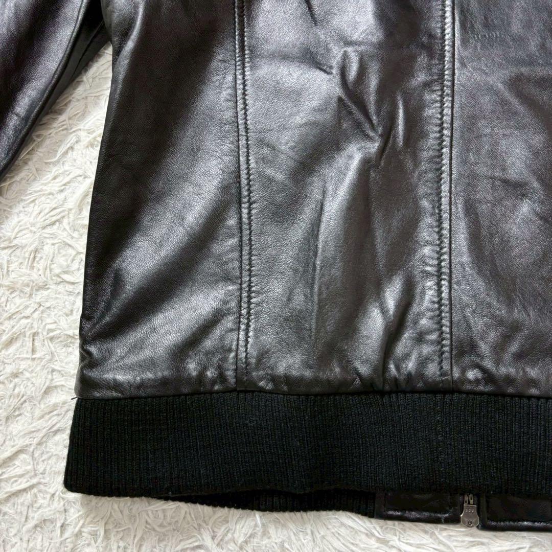 【極美品】LIUGOO シープスキン レザージャケット　L ブラック