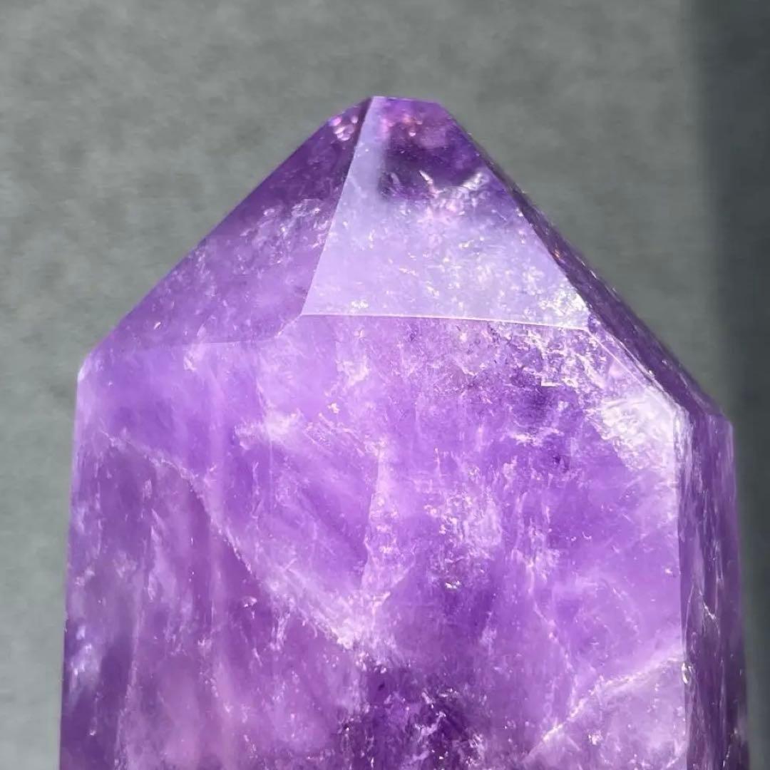 ✳️超特価‼️逸品✨極上美麗濃紫✨レインボー ファントム アメジスト 六角柱 天然石