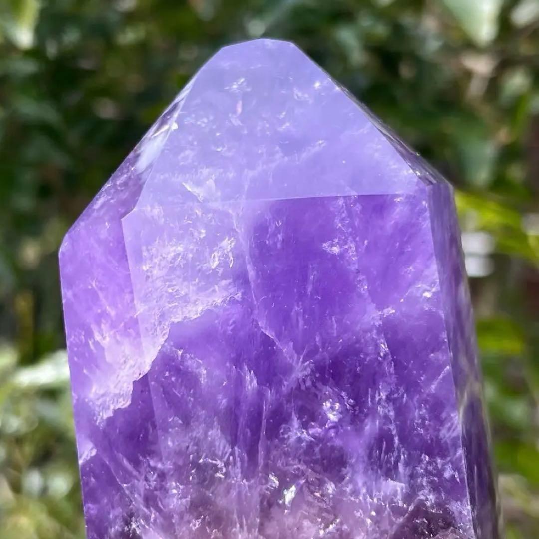 ✳️超特価‼️逸品✨極上美麗濃紫✨レインボー ファントム アメジスト 六角柱 天然石