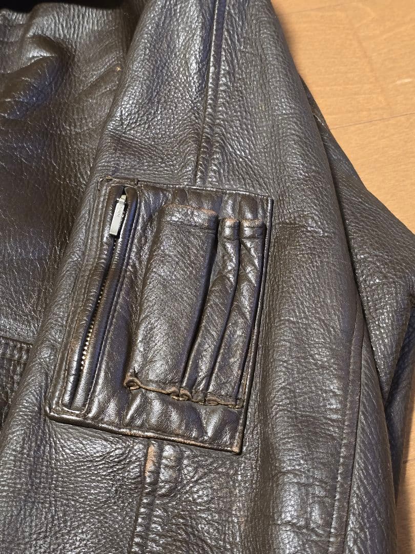 国産ビンテージ.レザージャケット. ミリタリーA2.日本製.L.
