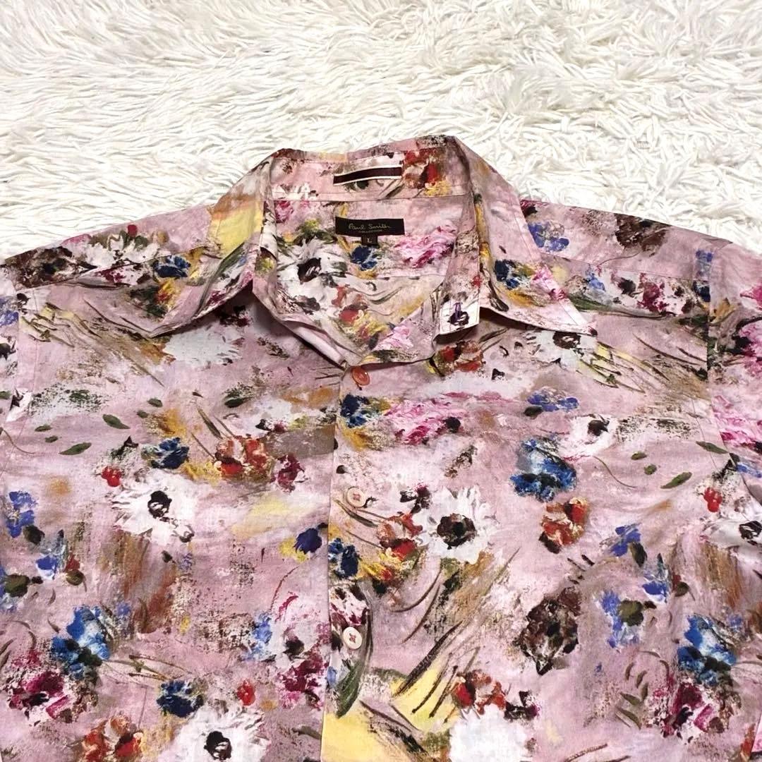 PaulSmithポールスミス　コレクション　花柄　シャツ　長袖　ピンク