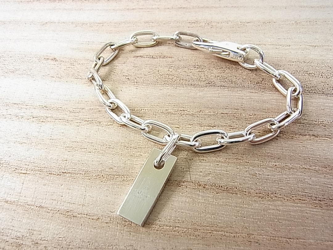 ★正規極美品　GUCCI　グッチ　プレート　チェーン　ブレスレット　ユニセックス