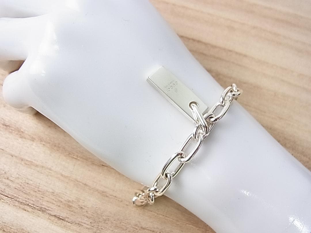 ★正規極美品　GUCCI　グッチ　プレート　チェーン　ブレスレット　ユニセックス