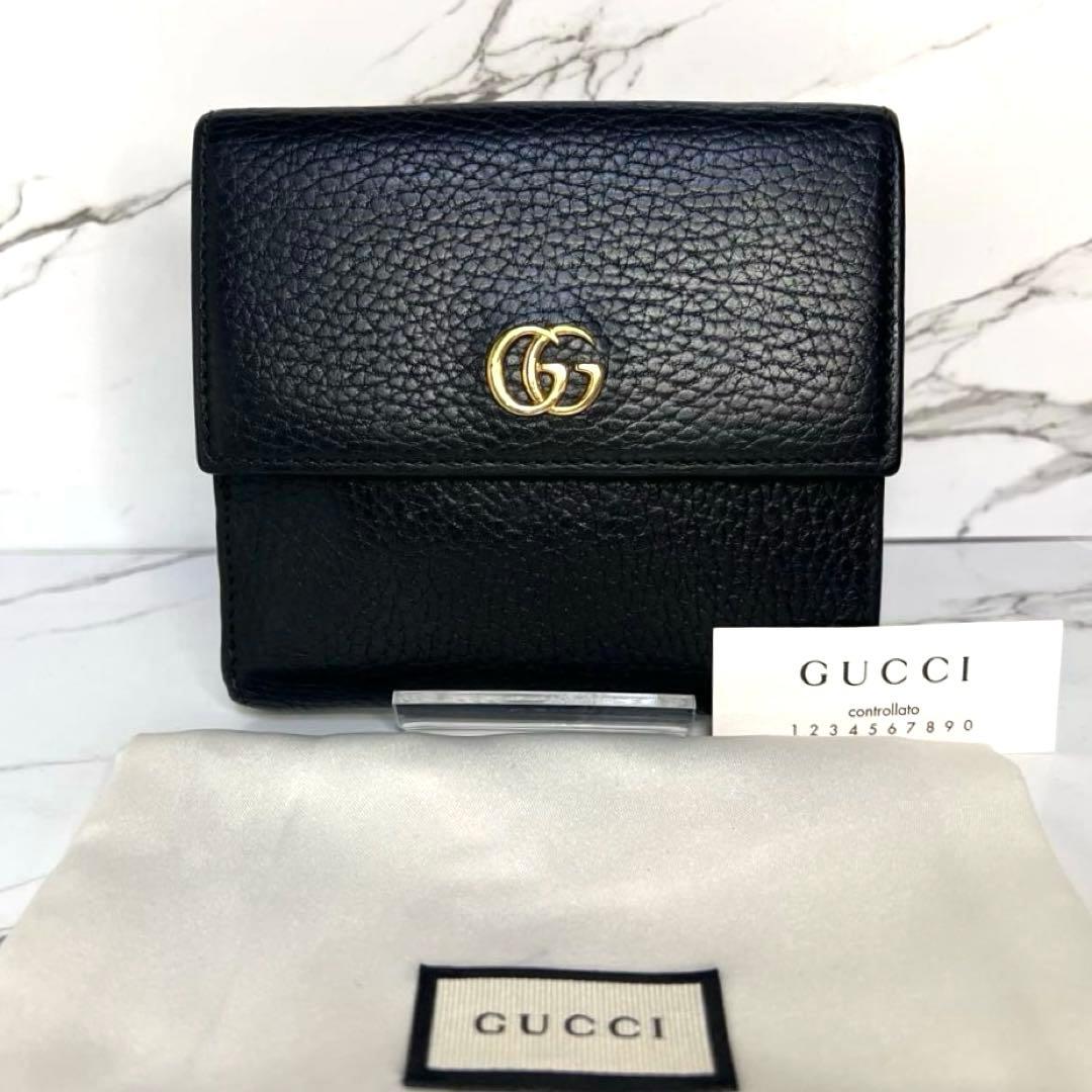 【美品】GUCCI GGマーモント ２つ折り財布