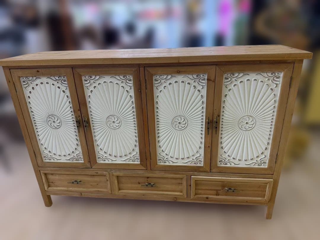 カントリー　キャビネット　リビングボード　レトロ　棚　引出　ラック　サイドボード