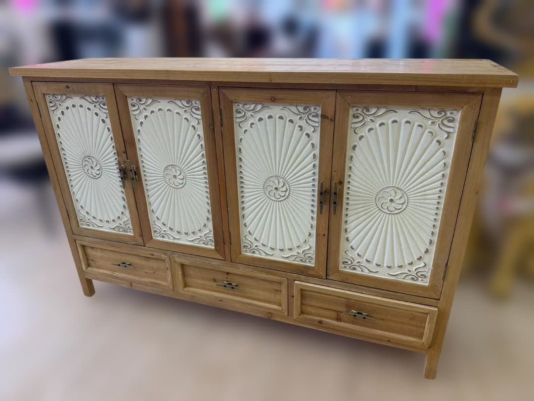 カントリー　キャビネット　リビングボード　レトロ　棚　引出　ラック　サイドボード