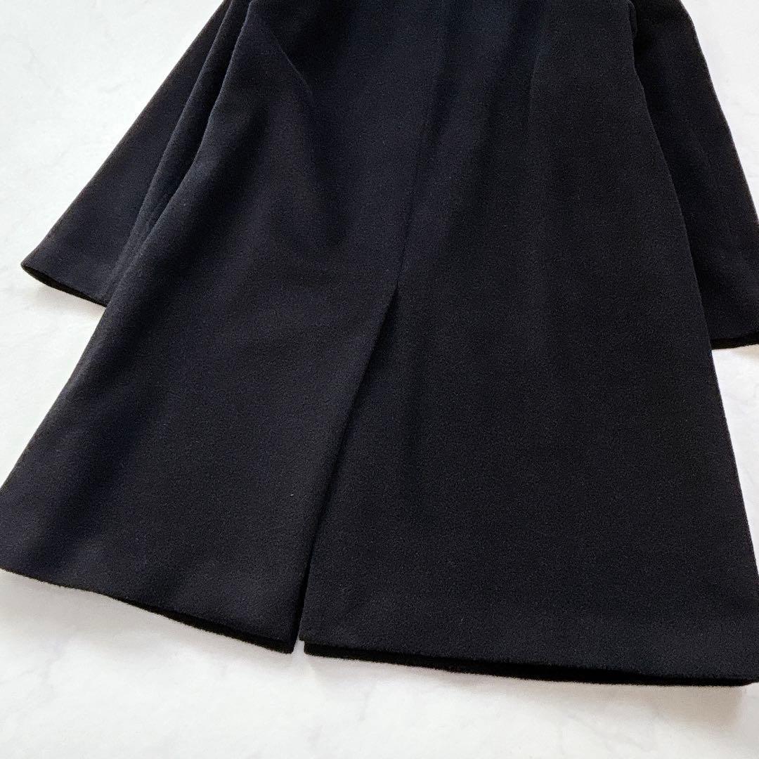 【UNTITLED】定価5.3万　プレミアム　カシミヤ　ノーカラーコート　黒　4