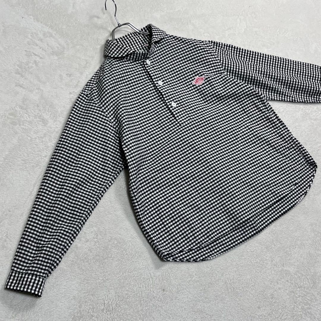 美品『ダントン』丸襟プルオーバーシャツ ギンガムチェック リラックスシルエット