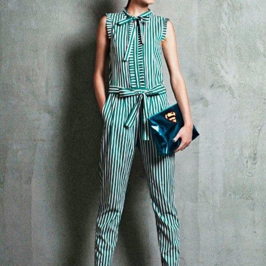 新品未使用 ミュベール MUVEIL オールインワン ストライプ リボン M