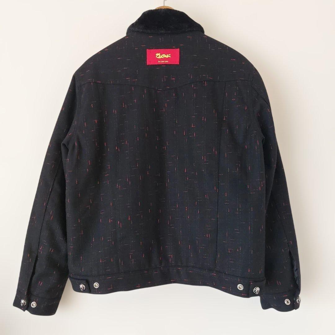 の*り様 クリームソーダ　ボア ブルゾン　カスリ柄　ネップ柄　ピンクドラゴン