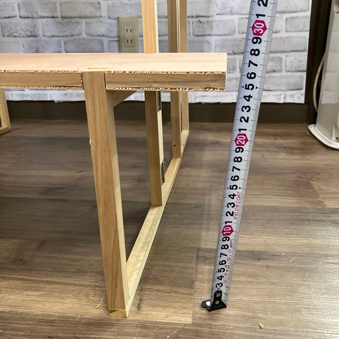 A-4 木製 マルシェ棚 3段 ディスプレイラック 折り畳み式 什器 飾り棚