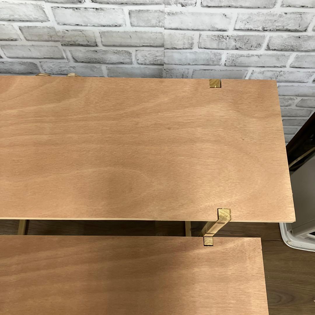 A-4 木製 マルシェ棚 3段 ディスプレイラック 折り畳み式 什器 飾り棚