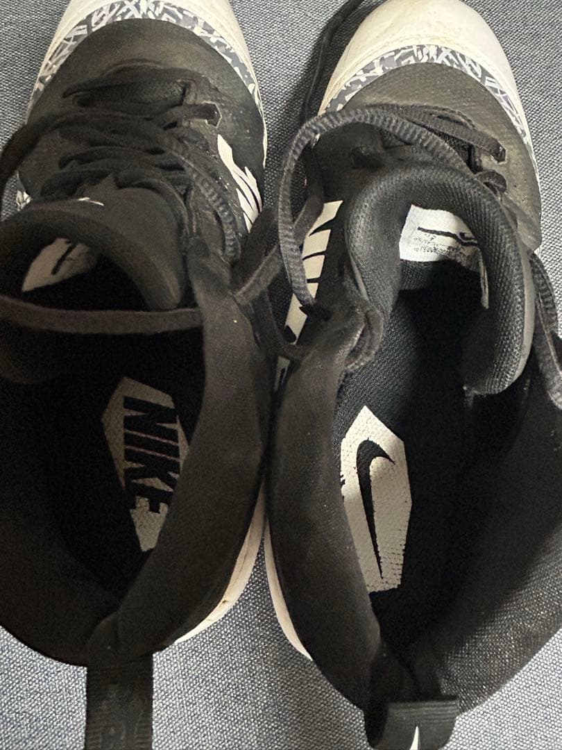 ナイキ⭐︎NIKE⭐︎トラウト⭐︎白黒⭐︎25cm⭐︎9本歯⭐︎金具⭐︎3/4⭐︎ミッド⭐︎中古