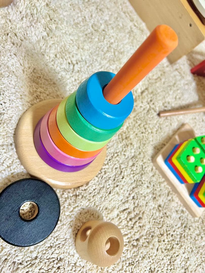 木の知育おもちゃセット　木製７点セット‼️モンテッソーリ