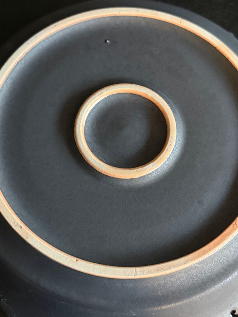 木下和美　｜黒釉yomoプレート　L 個展購入