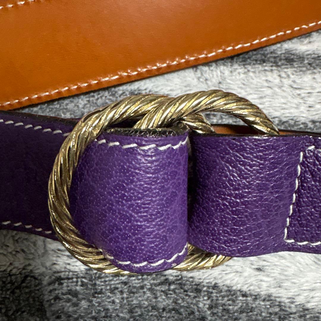 シセイ　パープルレザーベルト サイズ90