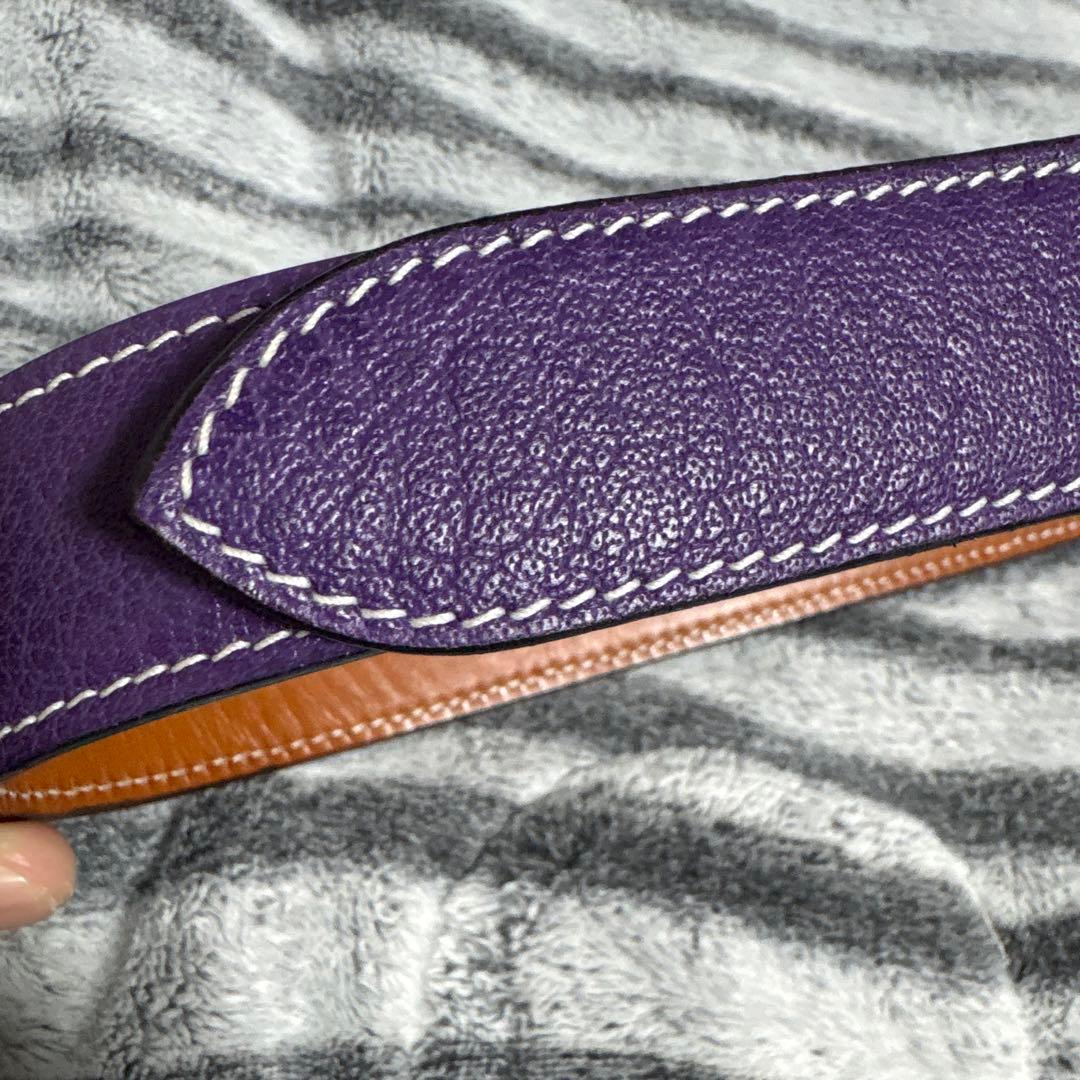 シセイ　パープルレザーベルト サイズ90