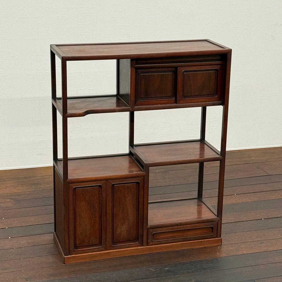 H19K10c 唐木 茶棚 和家具 木製ラック