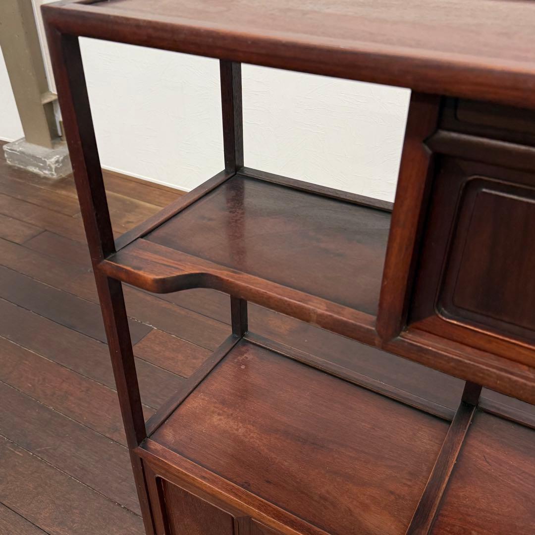 H19K10c 唐木 茶棚 和家具 木製ラック