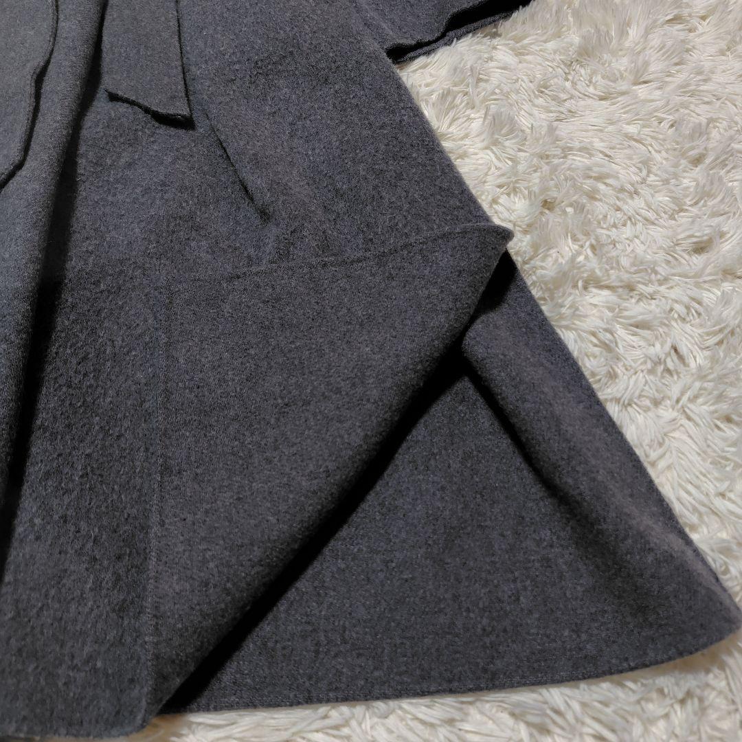 【マキシ♡定価4万】ノークバイザライン　リバーウールコート　ベルテッド　グレー