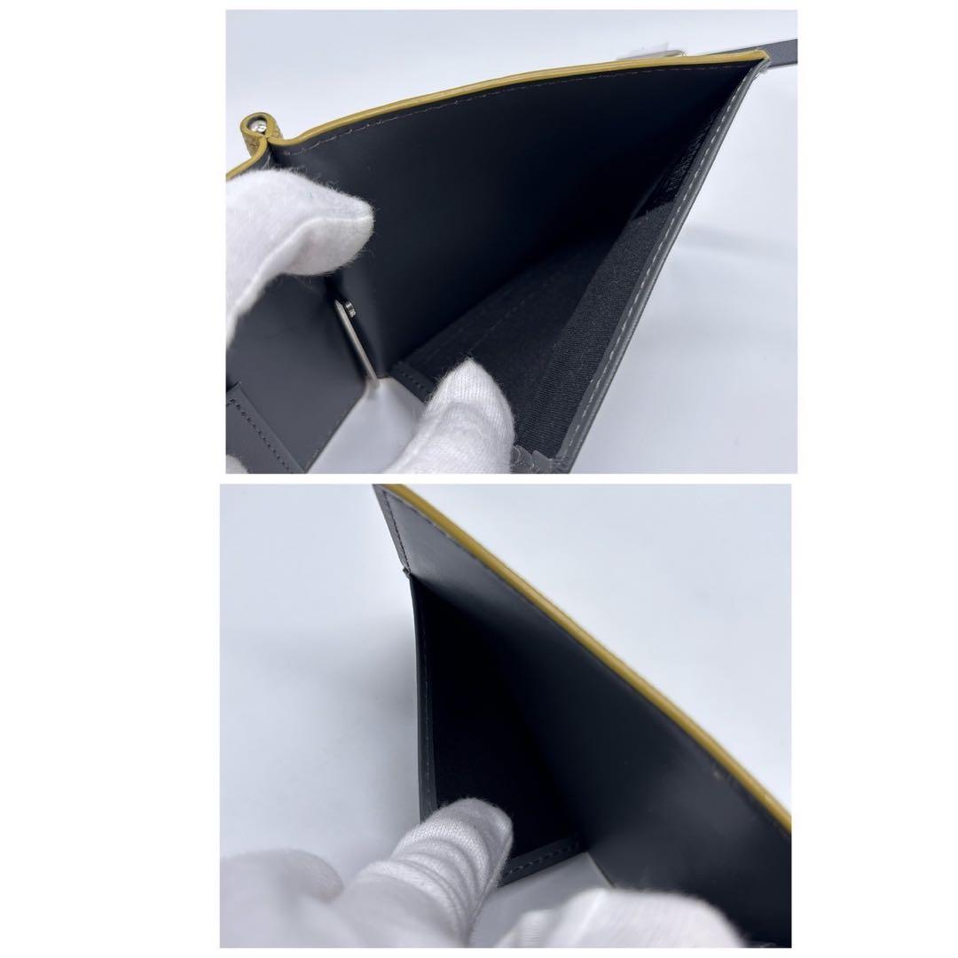 現行 ポールスミス ブライトストライププラー マネークリップ イエロー系 ロゴ