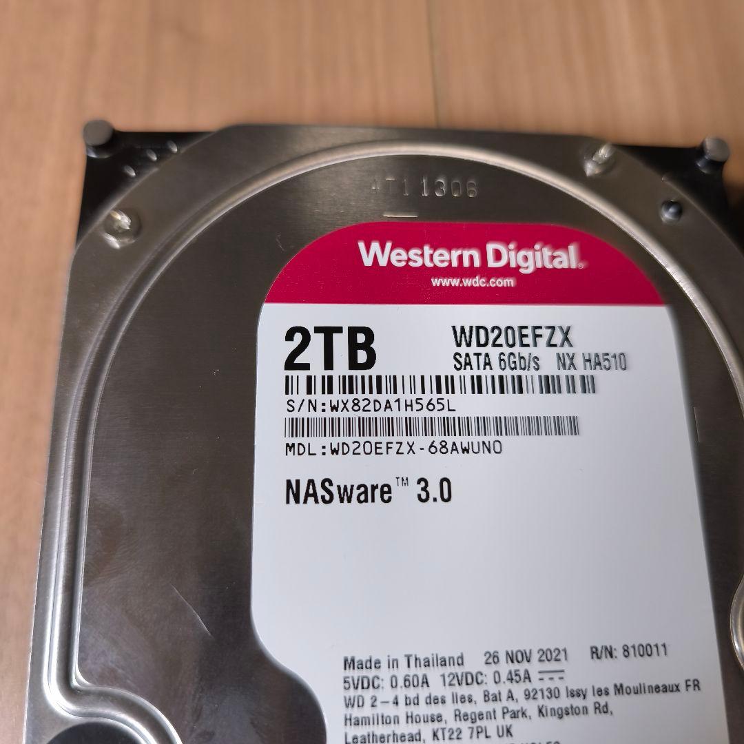 ③WD Red Plus WD20EFZX 2TB HDD × 2台