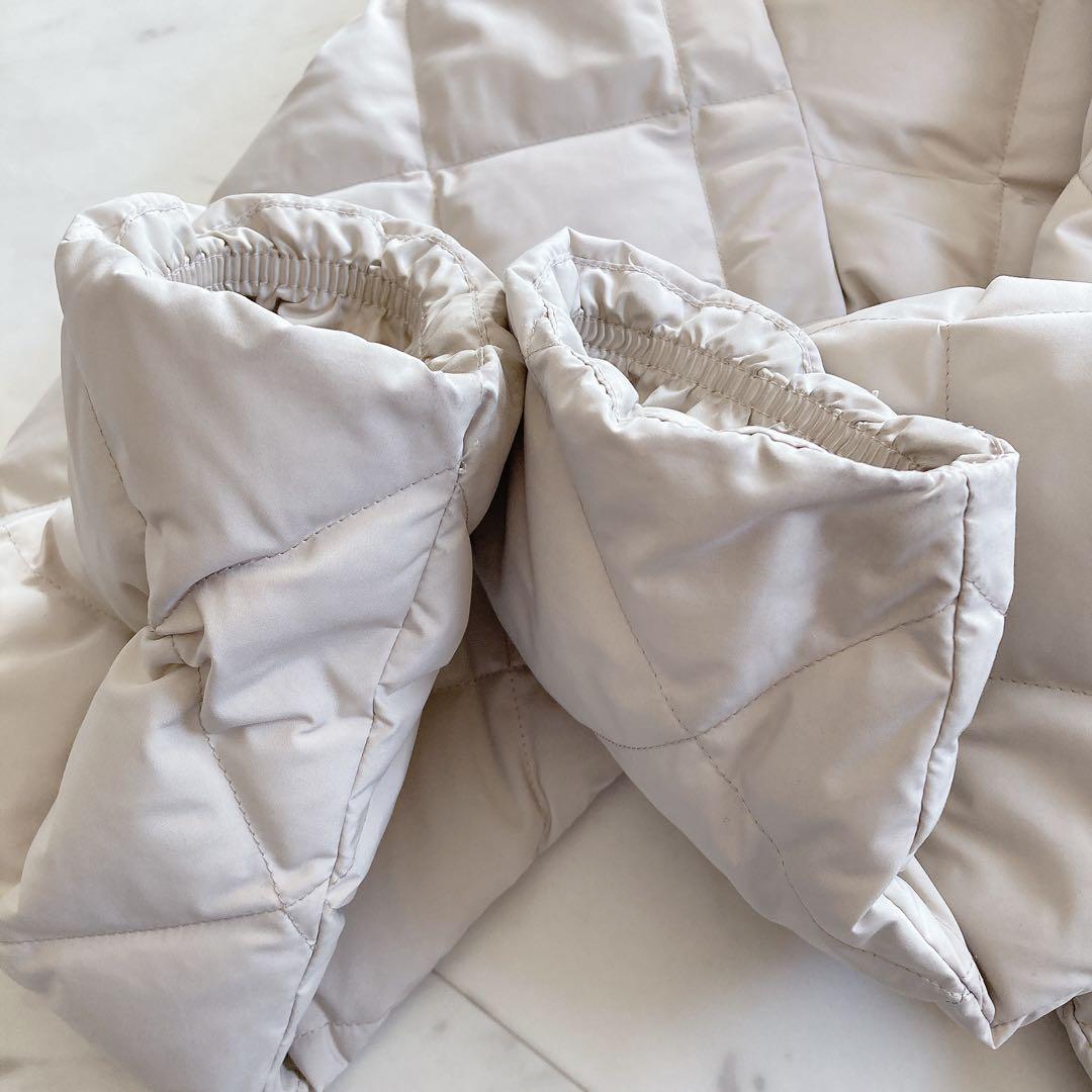 タイオン　リモンタイースト　別注ウエスト切替えノーカラーダウン　ベージュ