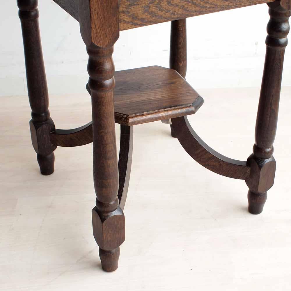 アンティーク オーク材 サイドテーブル 引出付き ZR24199