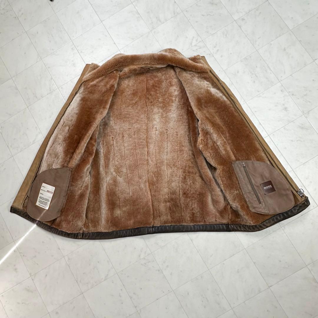 HUGO BOSS ボス【XL相当】ジップアップ 切替 ライダースジャケット