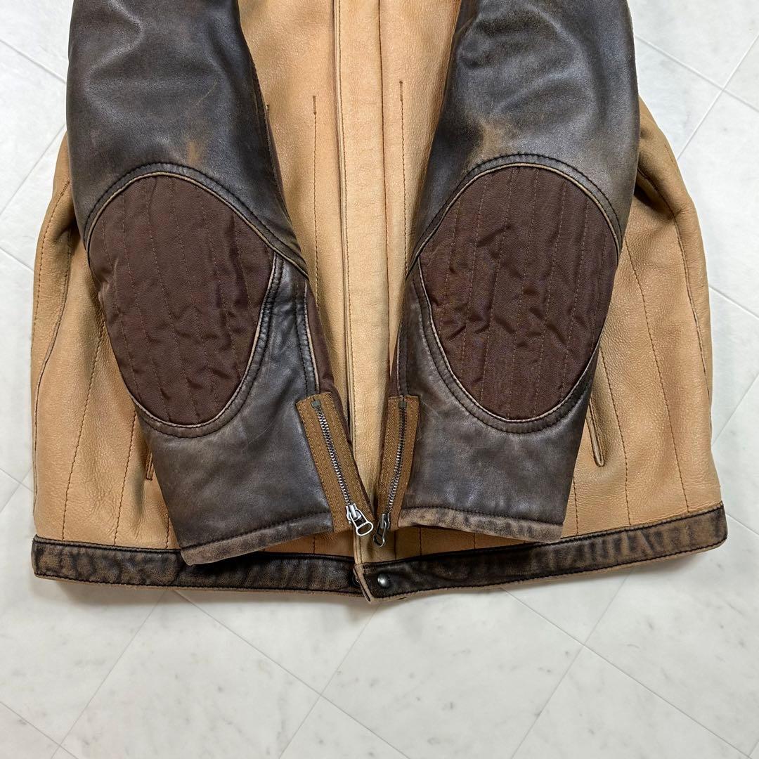 HUGO BOSS ボス【XL相当】ジップアップ 切替 ライダースジャケット